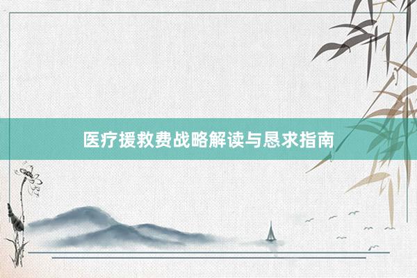 医疗援救费战略解读与恳求指南